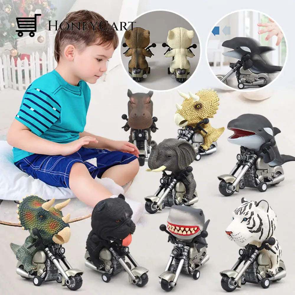 Friction-Powered Animal Motorcycle Toys
