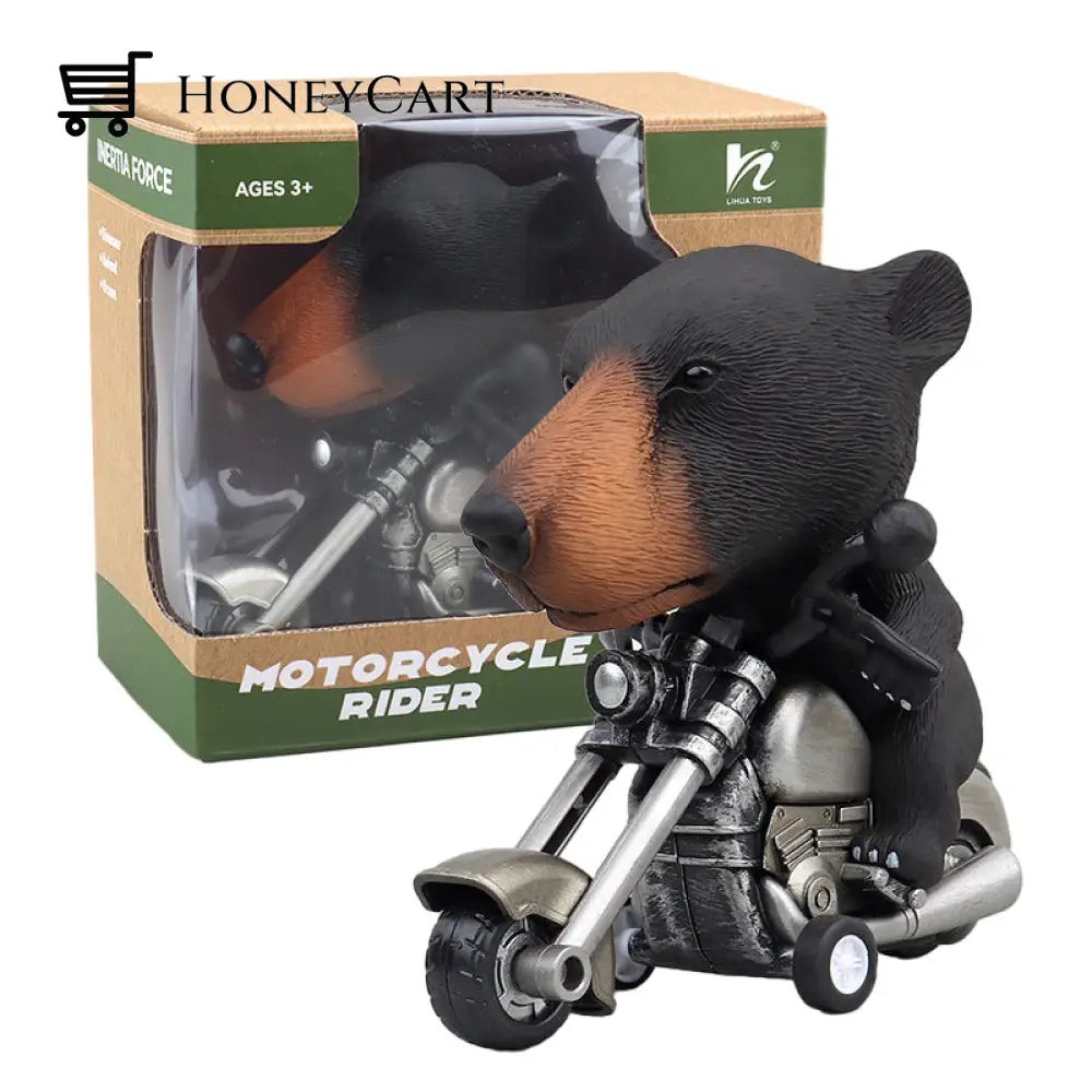 Friction-Powered Animal Motorcycle Toys Black Bear