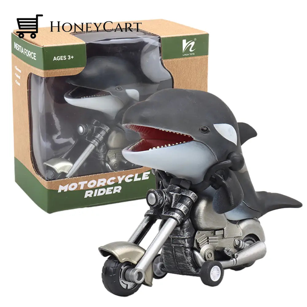 Friction-Powered Animal Motorcycle Toys Dolphin - Dark Blue