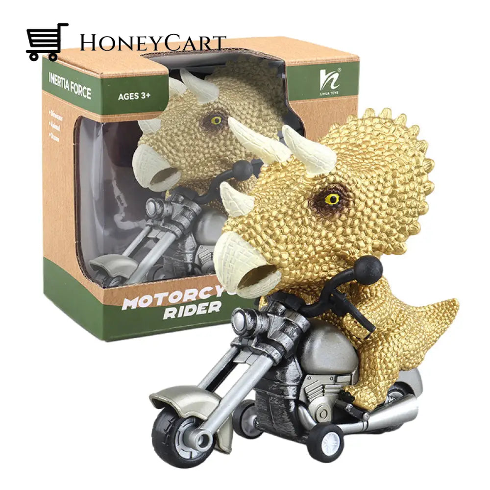 Friction-Powered Animal Motorcycle Toys Triceratops - Gold