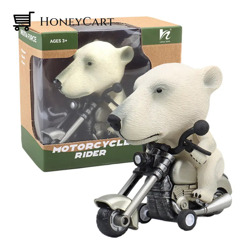 Friction-Powered Animal Motorcycle Toys White Bear