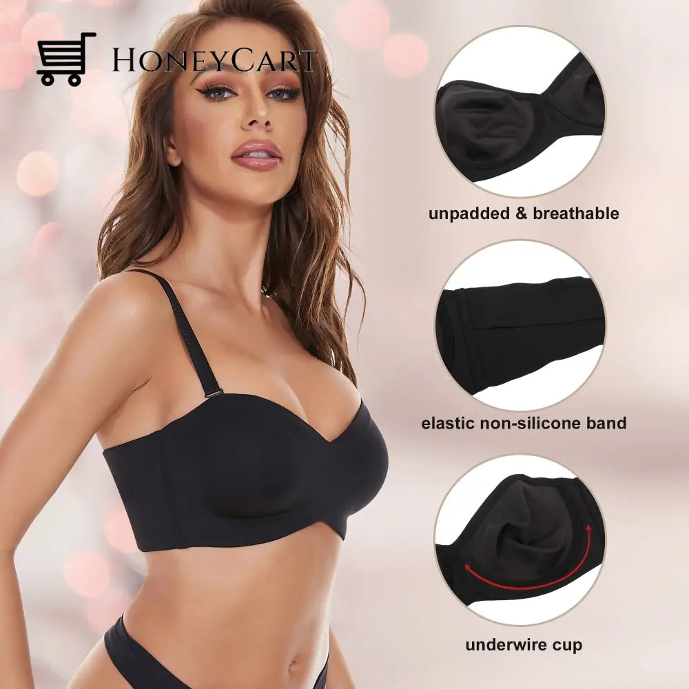 Full Support Non-Slip Convertible Bandeau Bra