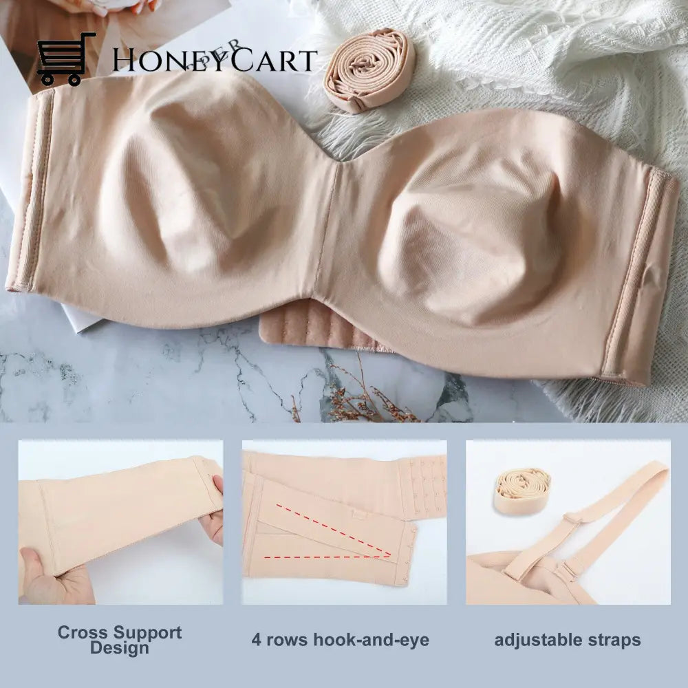 Full Support Non-Slip Convertible Bandeau Bra