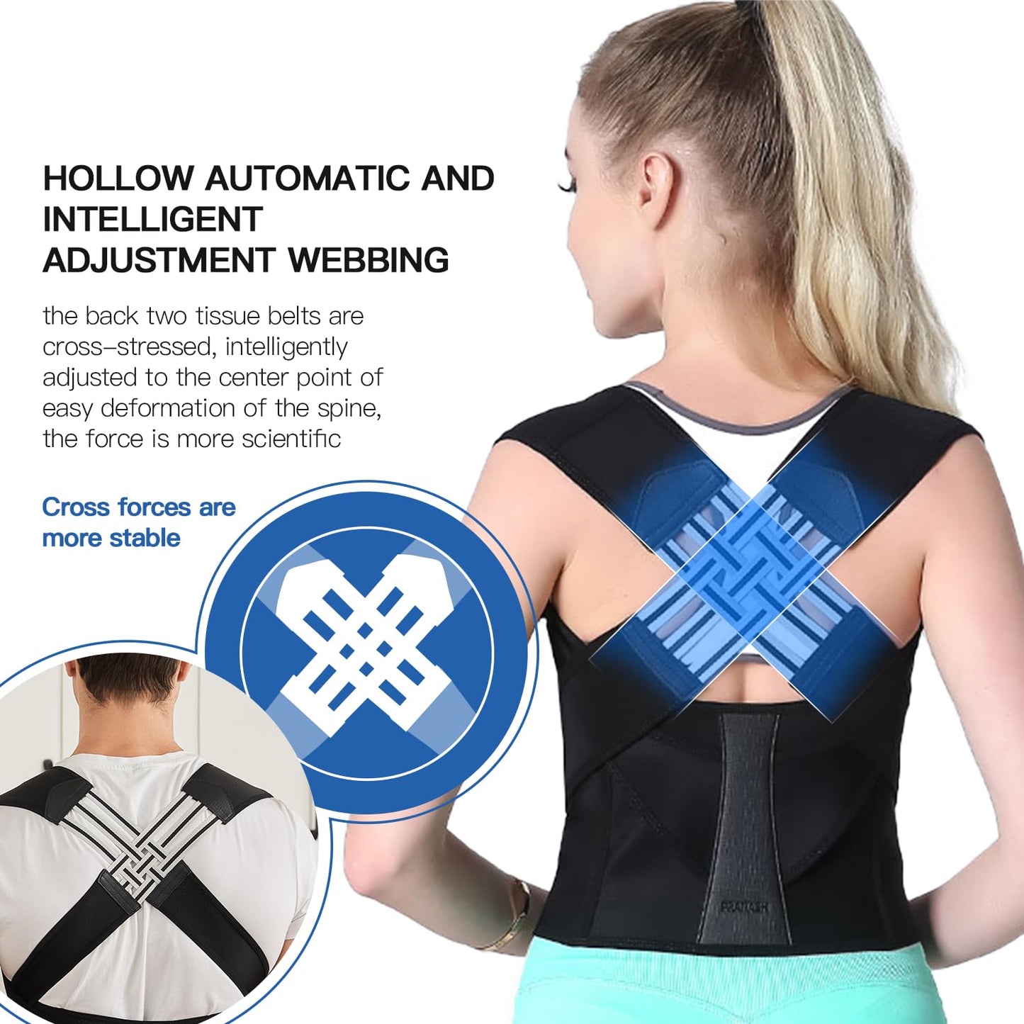 Fully Adjustable Posture Corrector - Improve Spine Clavicle Brace Posture Vest Back Posture Corrector Belt