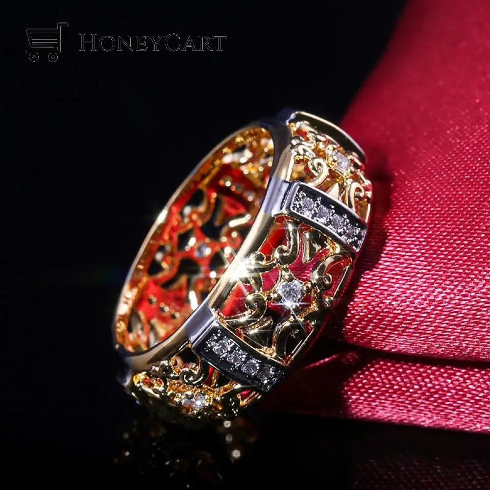 Geometric Ethnic Zircon Strength Ring Rings