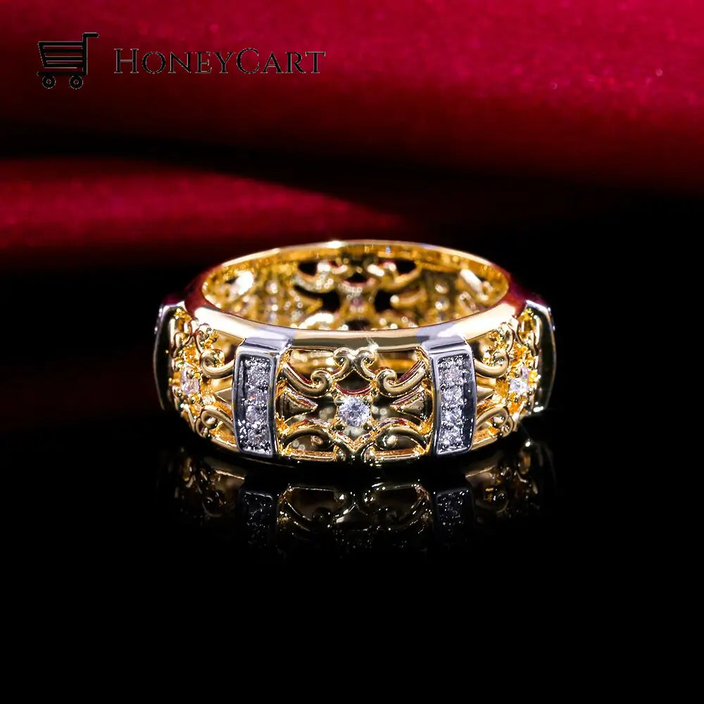 Geometric Ethnic Zircon Strength Ring Rings