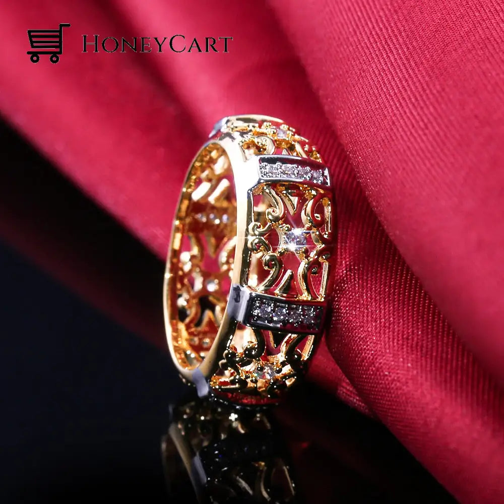 Geometric Ethnic Zircon Strength Ring Rings