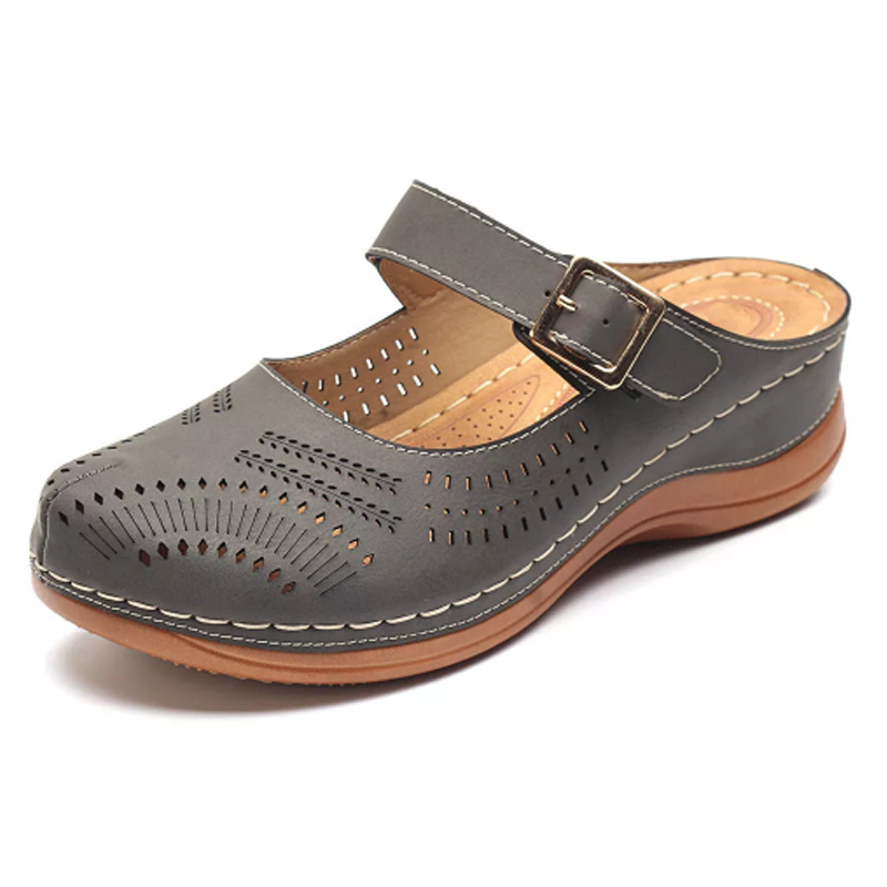 Hollow Out Breathable Slip-On Wedge Sandal