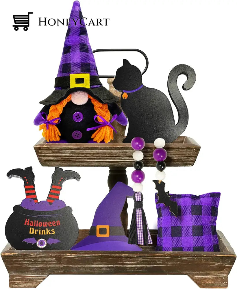 Halloween Decor 6 Pcs Gnome Tiered Tray Bundle Fp-Garden
