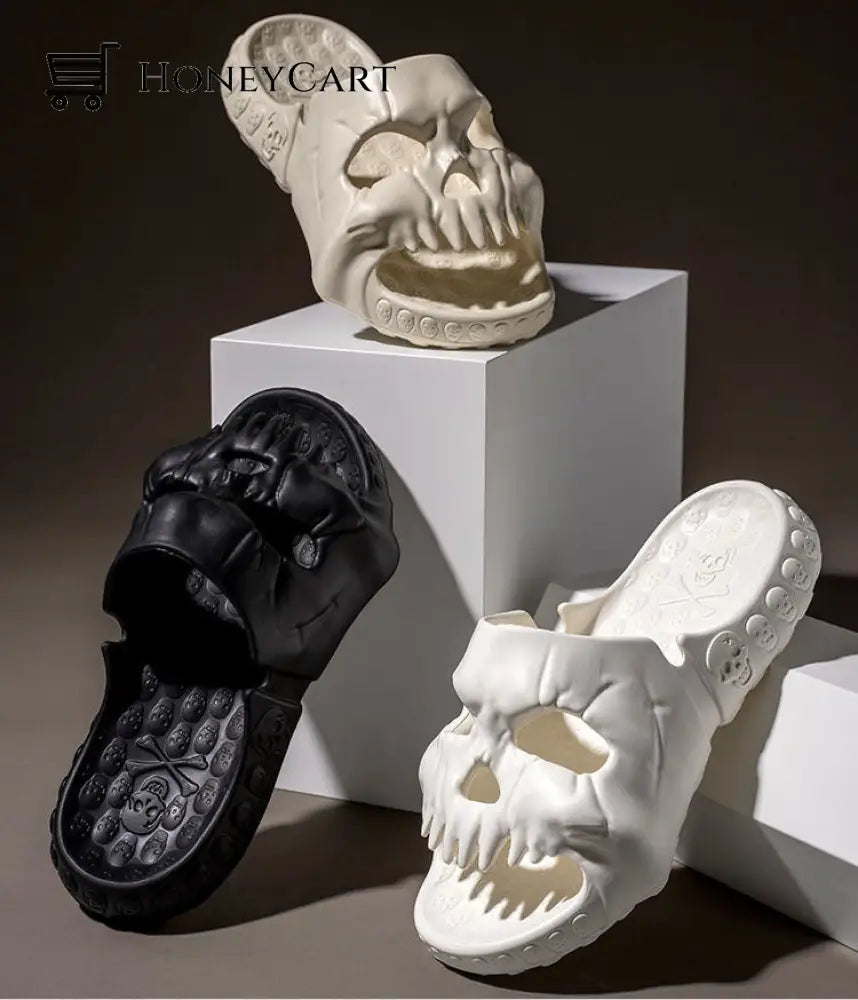 Skull Slides Black / 5.5-6.5 (Us Womens) 4.5-5 Mens)