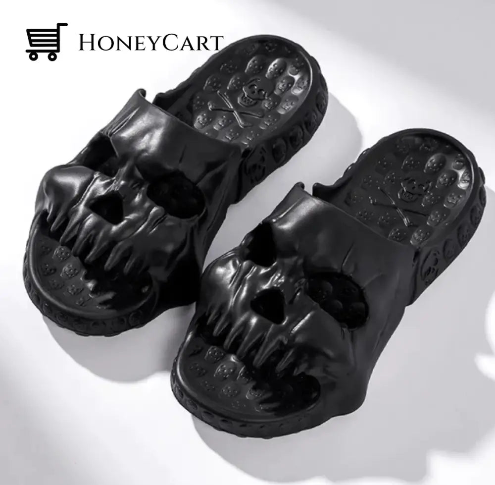 Skull Slides Black / 7-8 (Us Womens) 5.5-6.5 Mens)