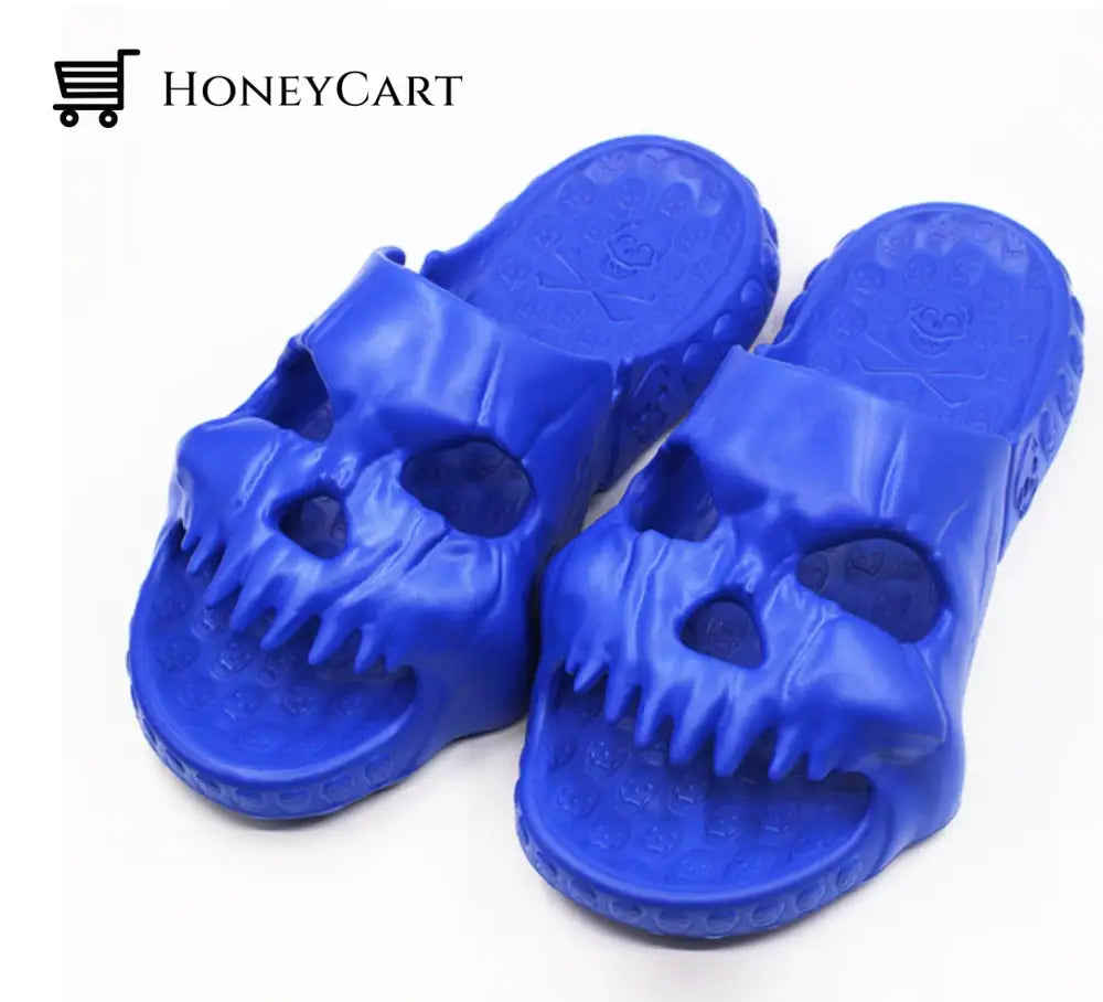 Skull Slides Blue / 5.5-6.5 (Us Womens) 4.5-5 Mens)