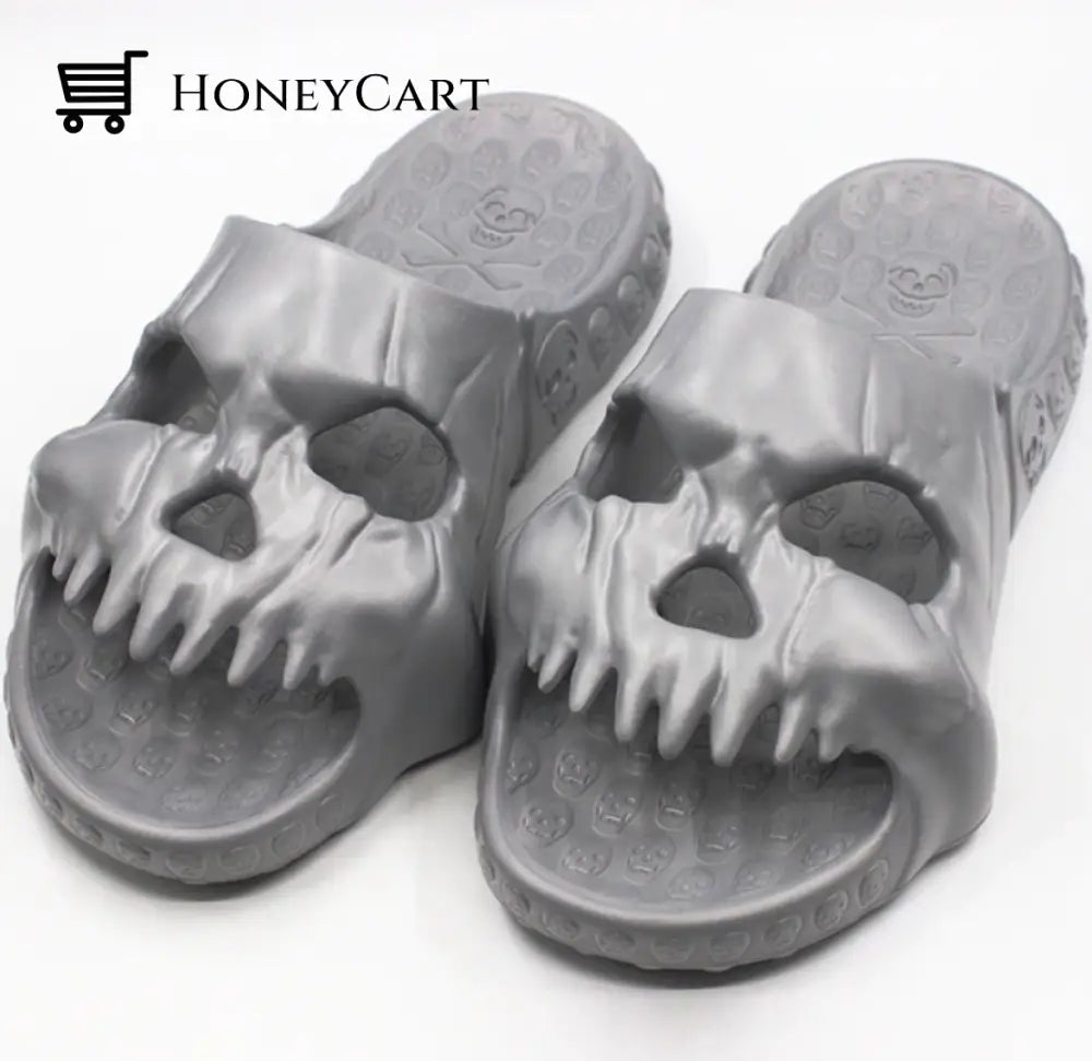 Skull Slides Grey / 5.5-6.5 (Us Womens) 4.5-5 Mens)