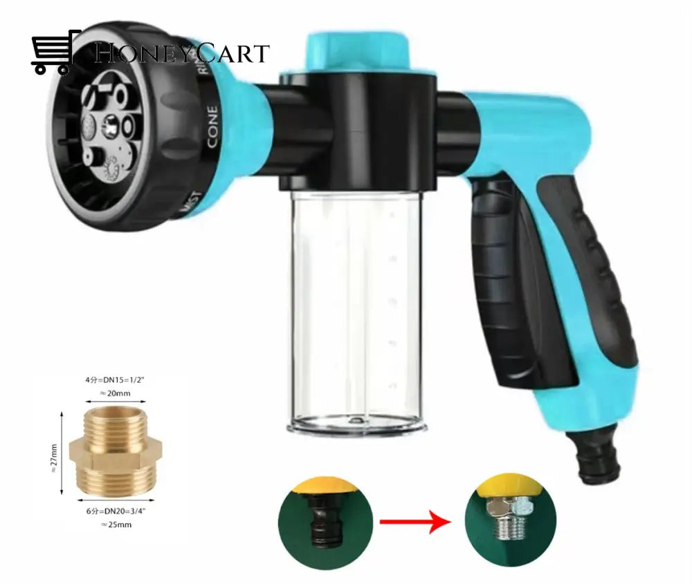 High-Pressure Dog / Pets Shower Gun Blue With Connect