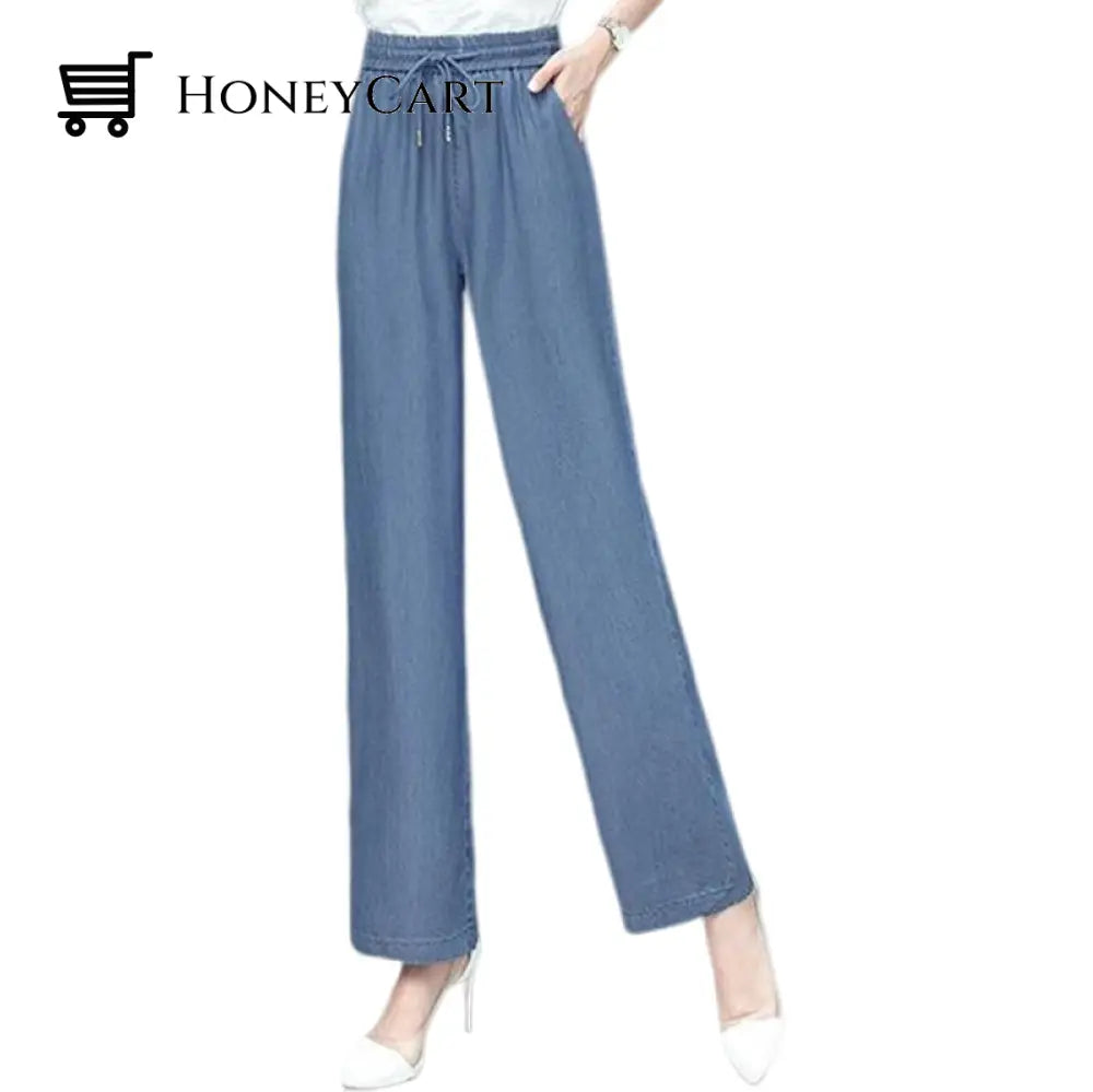 High Waist Loose Ice Silk Pants