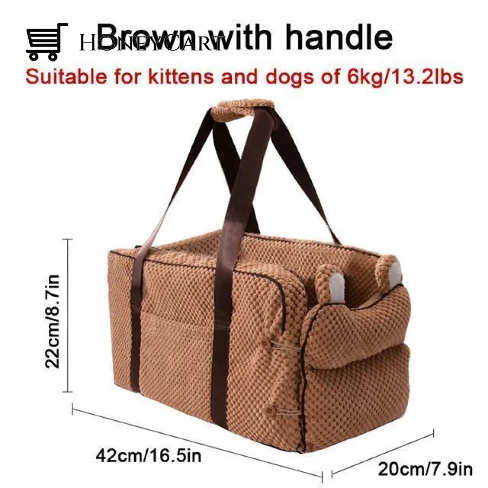 Hipi Pet Portable Carrier Protector Brown With Handle / 42X20X22Cm