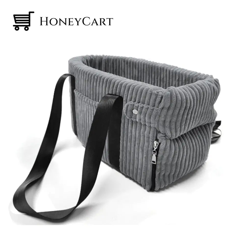 Hipi Pet Portable Carrier Protector Grey Velvet / 42X20X22Cm