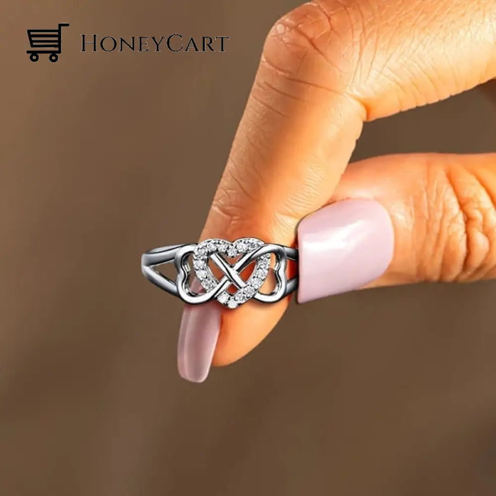 I Love You To Infinity & Beyond Heart Knot Ring