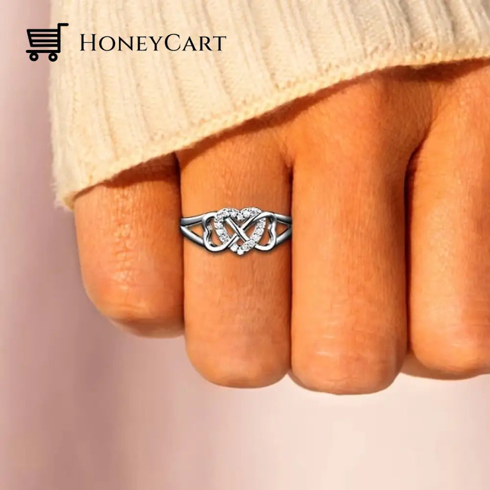 I Love You To Infinity & Beyond Heart Knot Ring