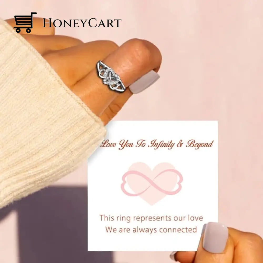 I Love You To Infinity & Beyond Heart Knot Ring
