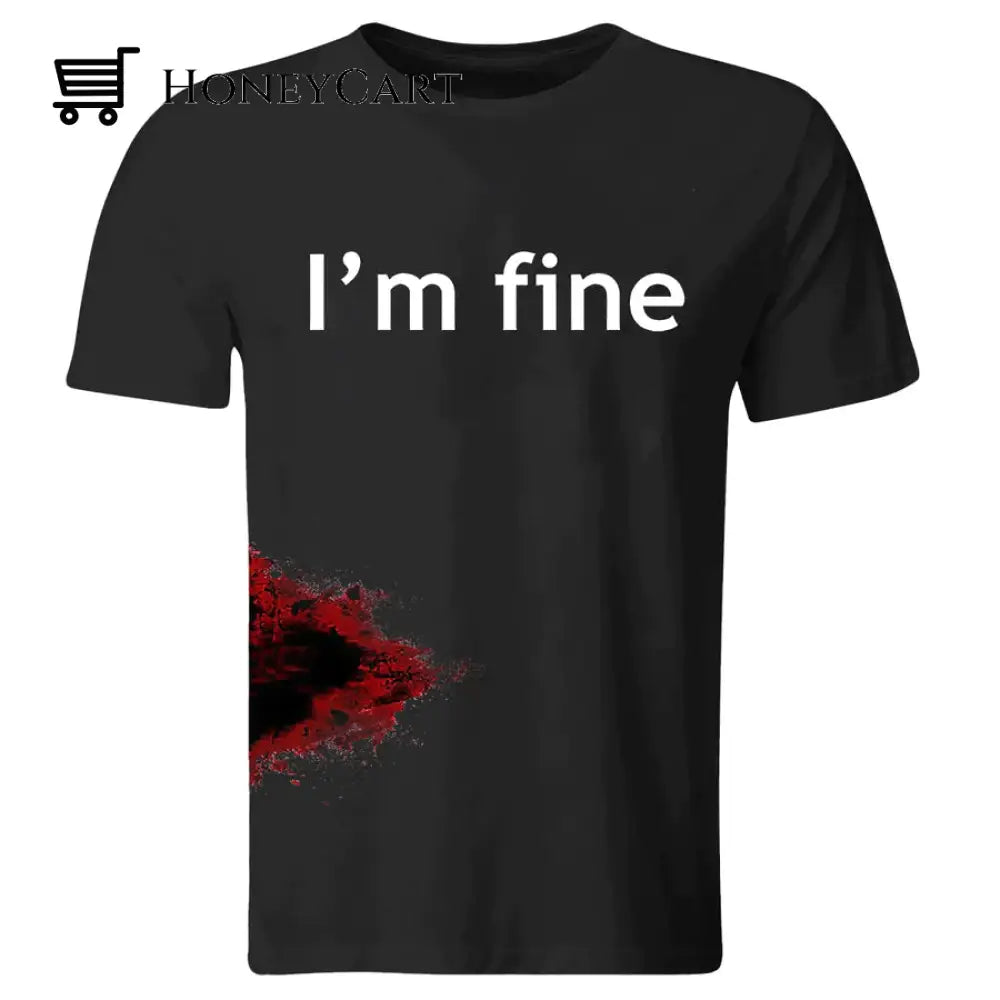 Im Fine Wound Printing Mens T-Shirt Black / S