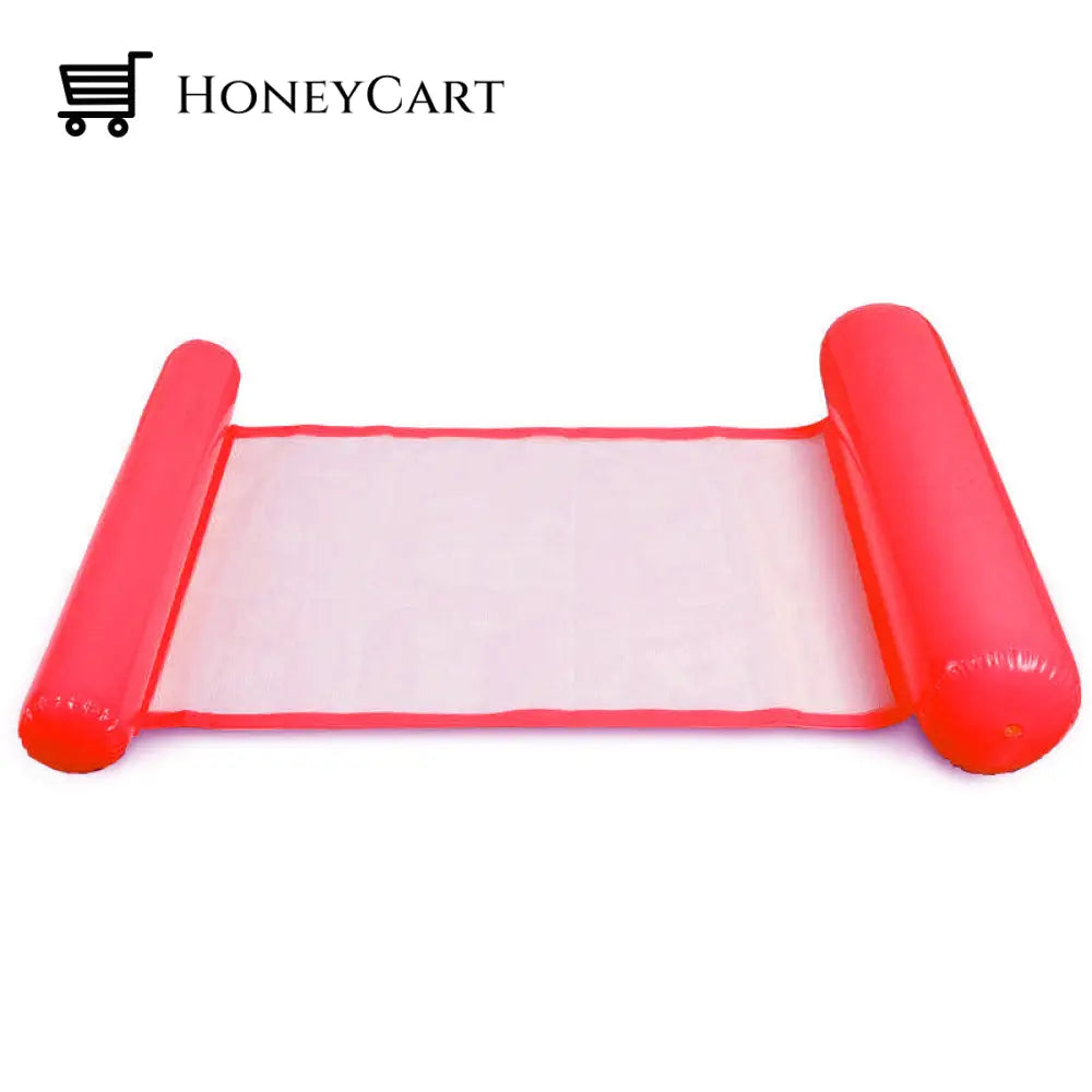Inflatable Foldable Double-Purpose Backrest Net Hammock Red Outdoor Cj