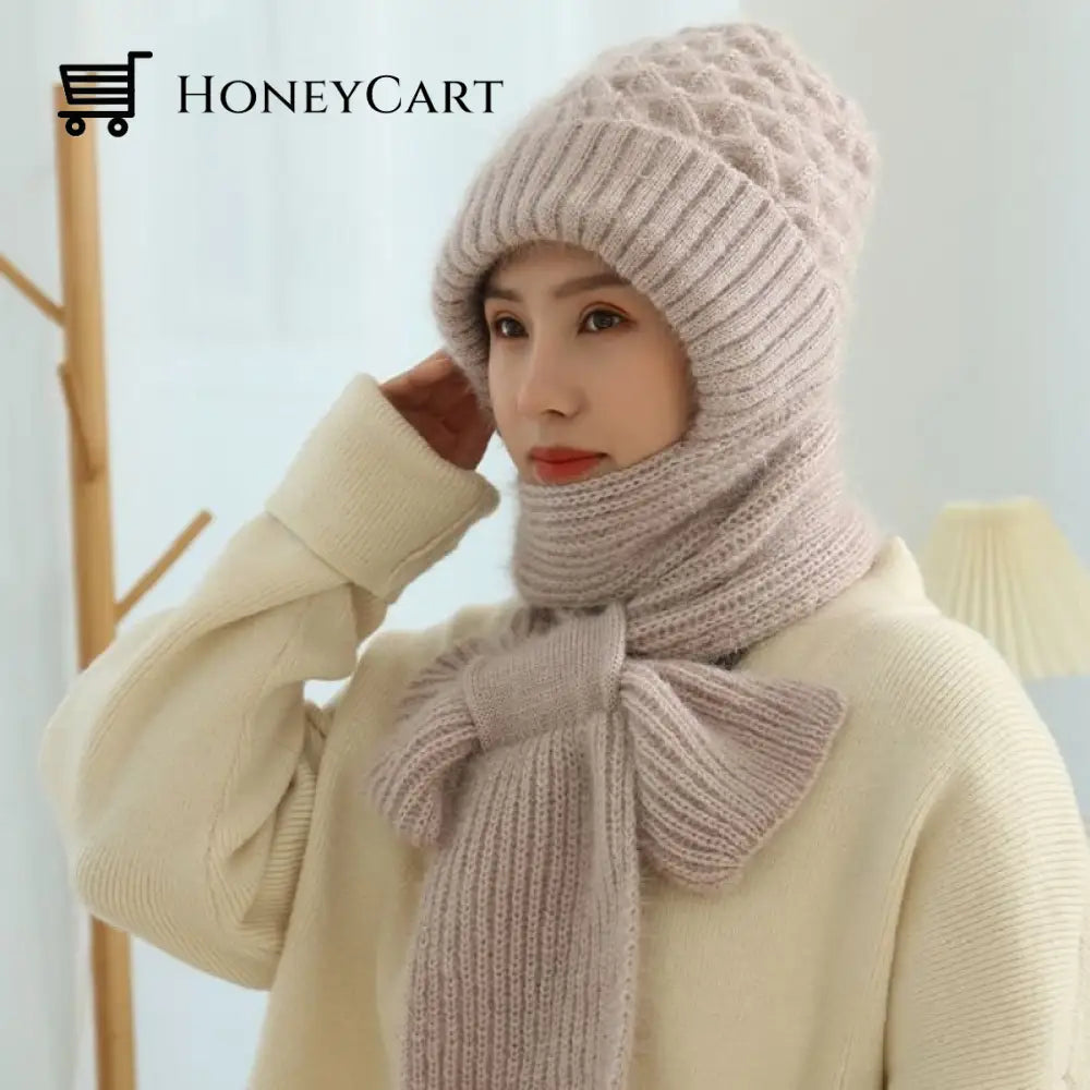 Integrert Ørebeskyttelse Vindtett Lue Skjerf - Integrated Ear Protection Windproof Cap Scarf Beauty&