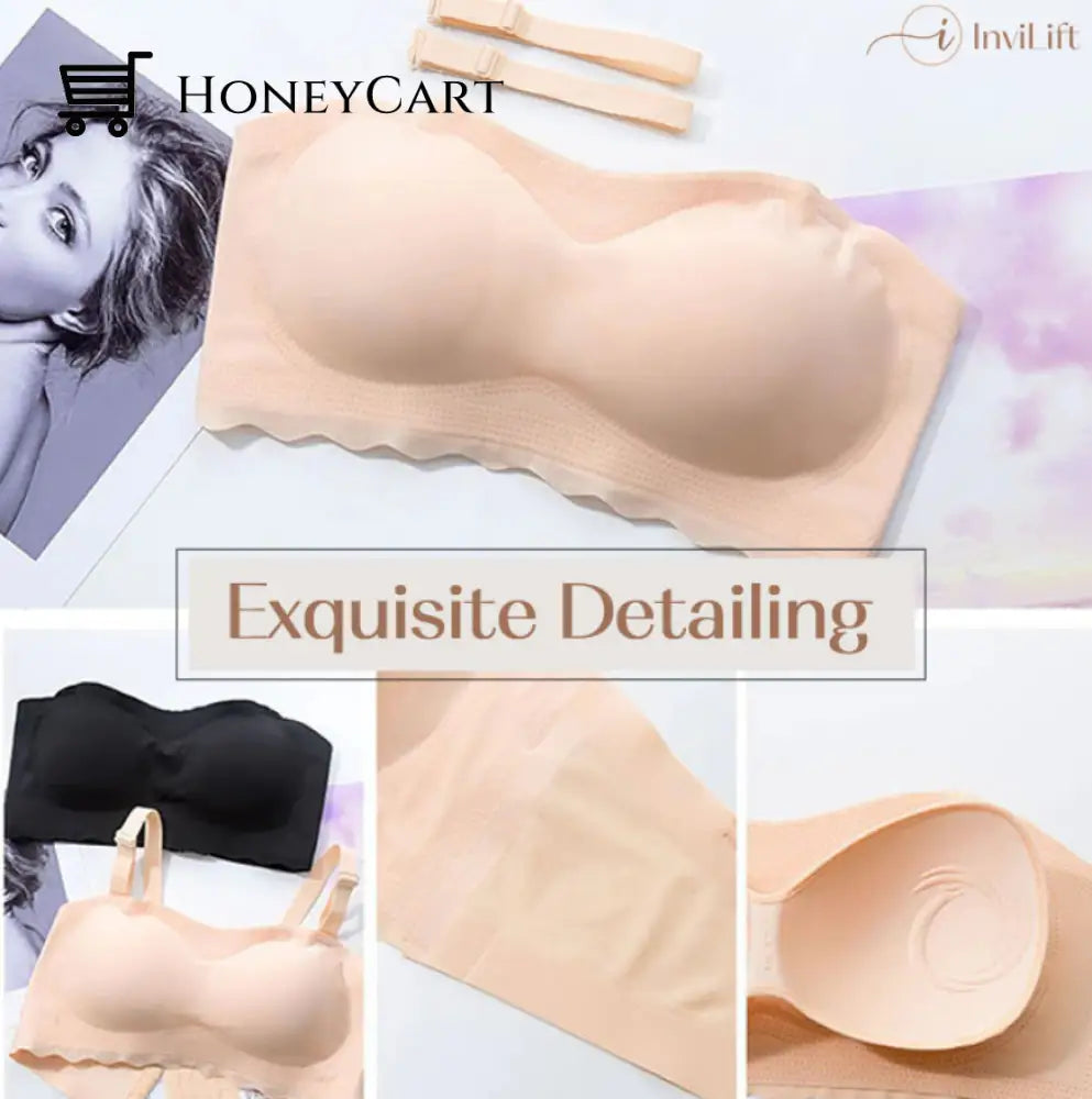 Invilift: Plus Size Sexy Strapless Invisible Push Up Bra