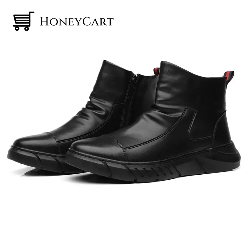 Italian Handmade Genuine Leather Zipper Martin Boots