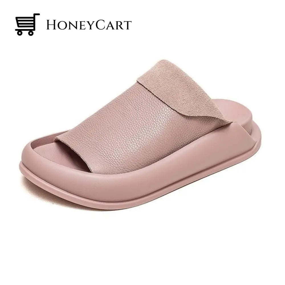 Italian Leather Platform Orthopedic Slippers