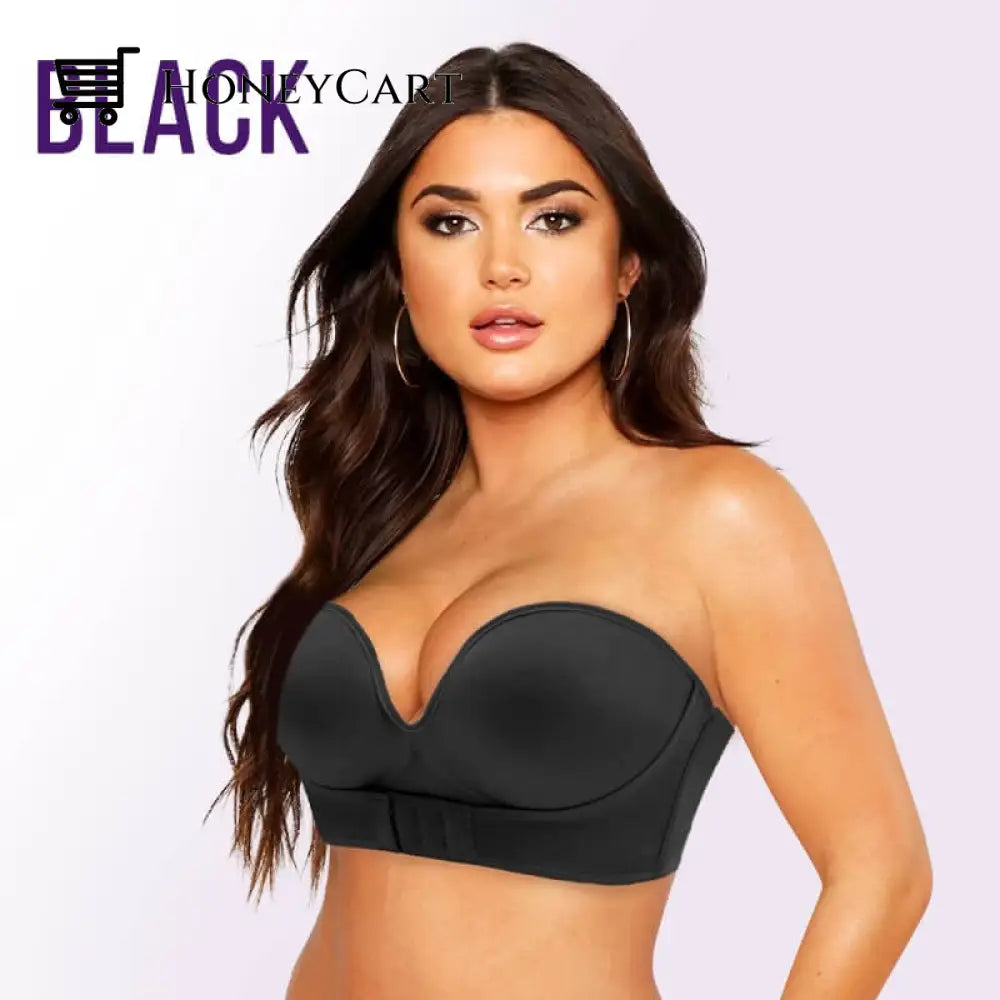 Jessie Bra Wireless Strapless Push Up Black / 1 - Fits 32A
