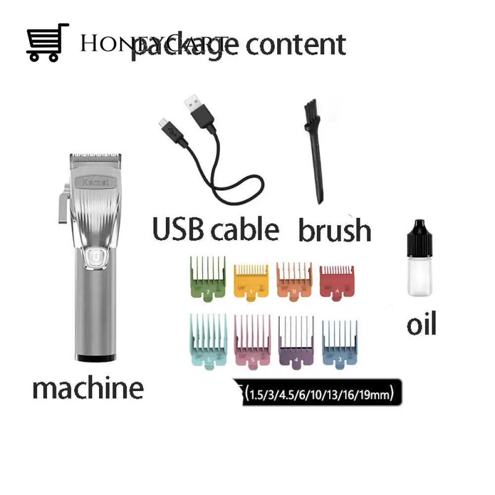 Kemei Pro Barber Golden Hair Clippers Kit & Trimmers