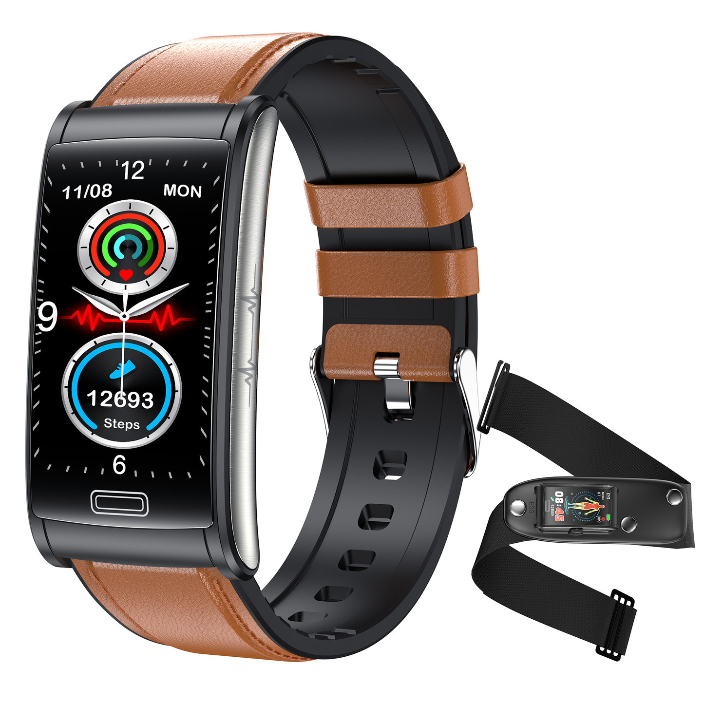 ECG Bracelet Blood Oxygen Blood Glucose Scientific Sleep HRV Smart Watch
