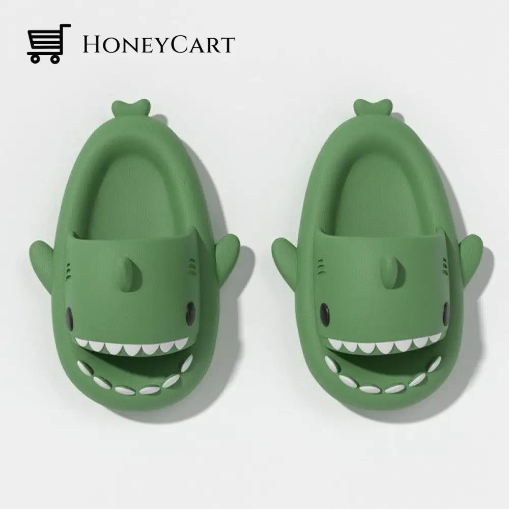 Kids Cloudy Shark Slide Green / Toddler Uk 7 | Us 7.5 Eu 23.5