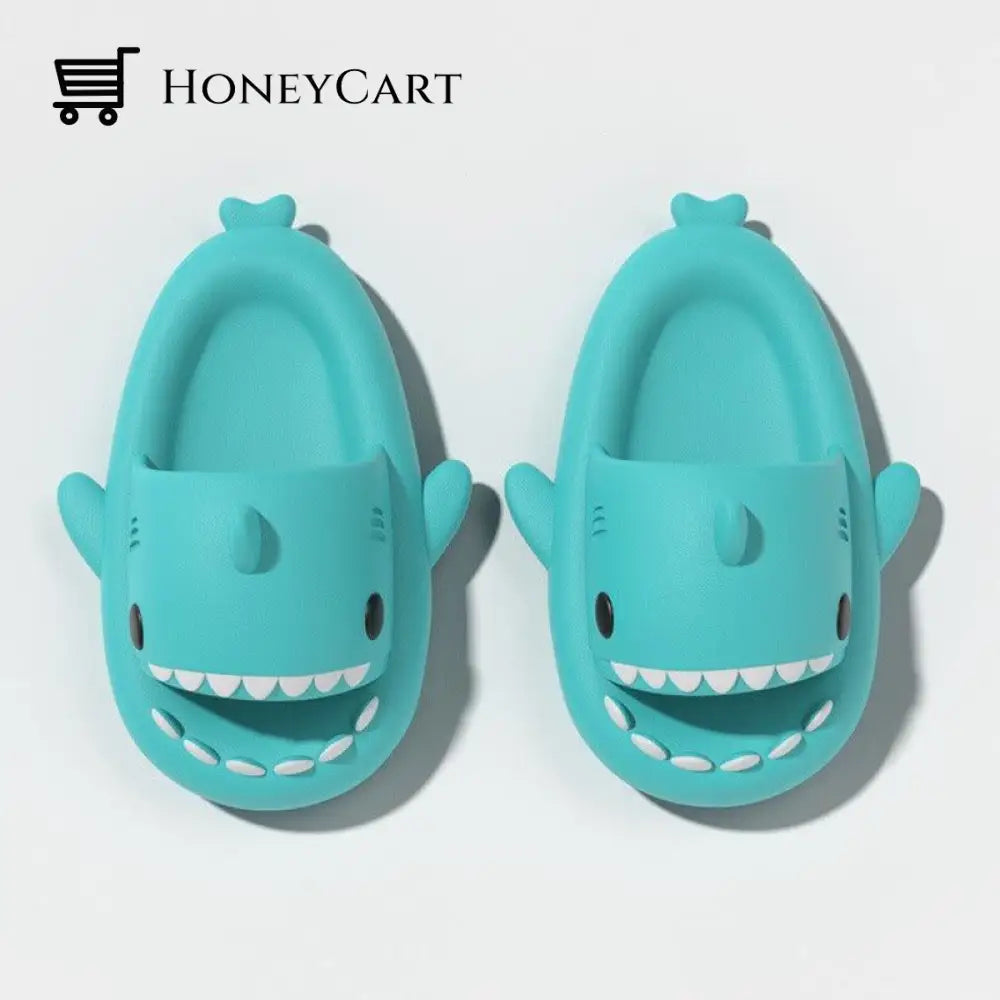 Kids Cloudy Shark Slide Teal / Toddler Uk 7 | Us 7.5 Eu 23.5