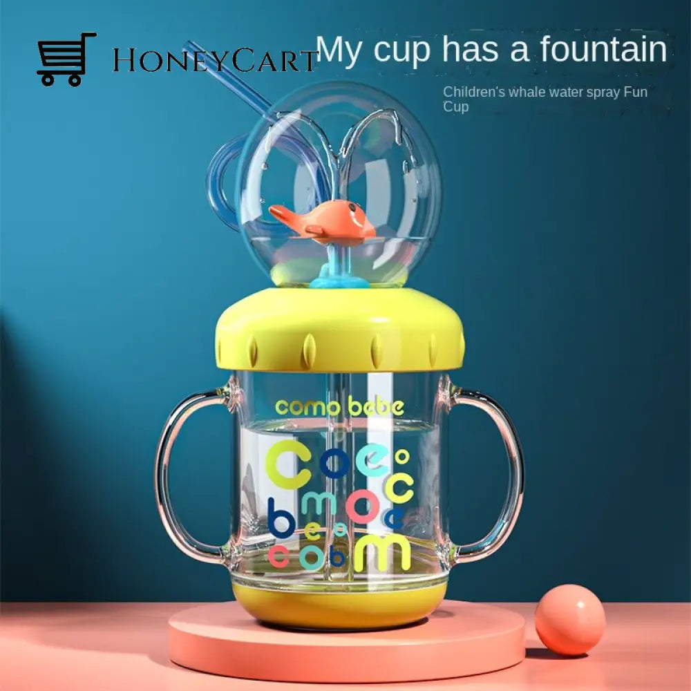 Kids Whale Water Spray Drinking Cup Bottles