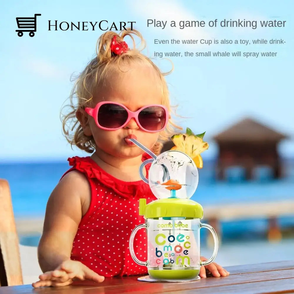 Kids Whale Water Spray Drinking Cup Bottles