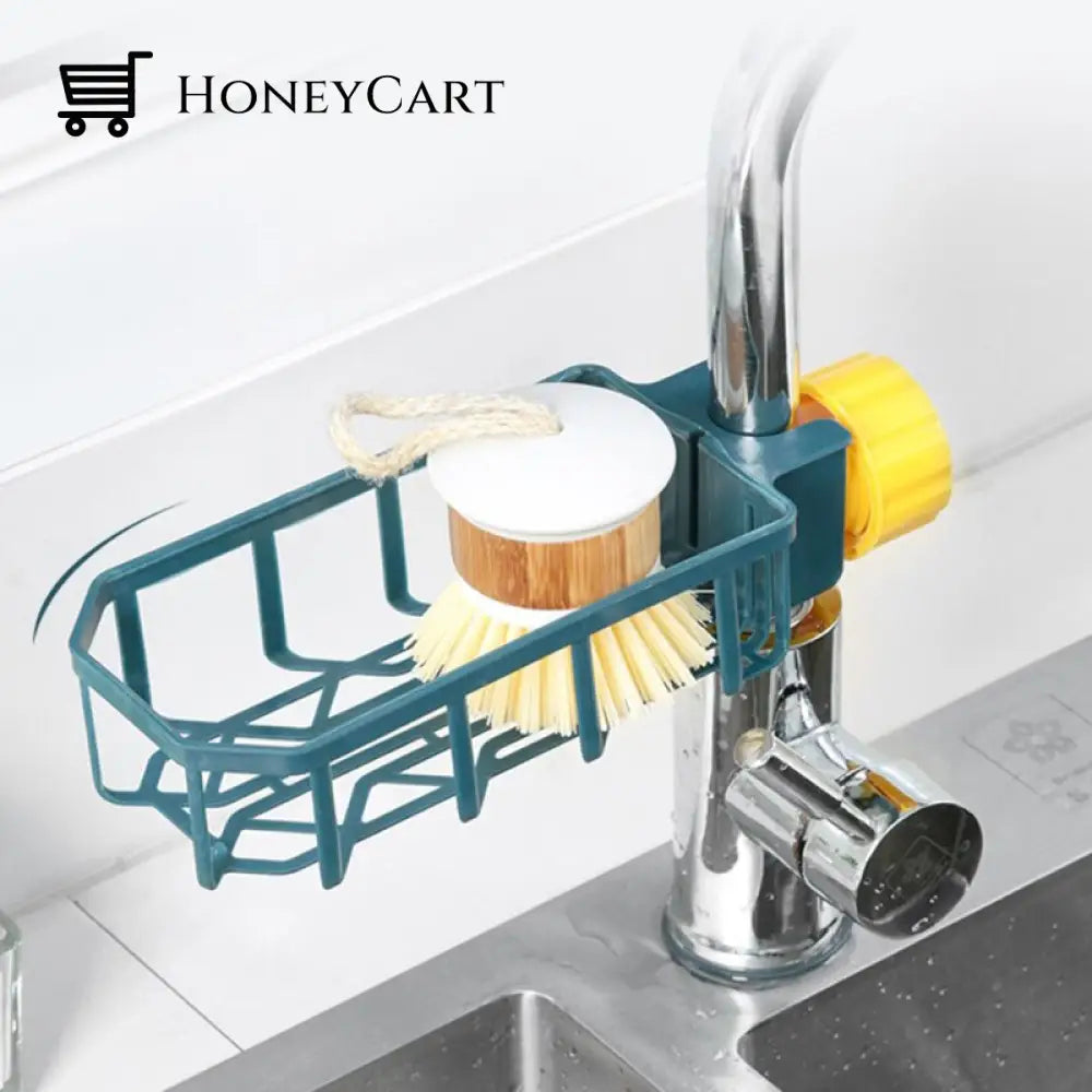 Kitchen Sink Drain Rack Sponge Storage Faucet Holder Soap Drainer Shelf Basket Dishwashing Artifact