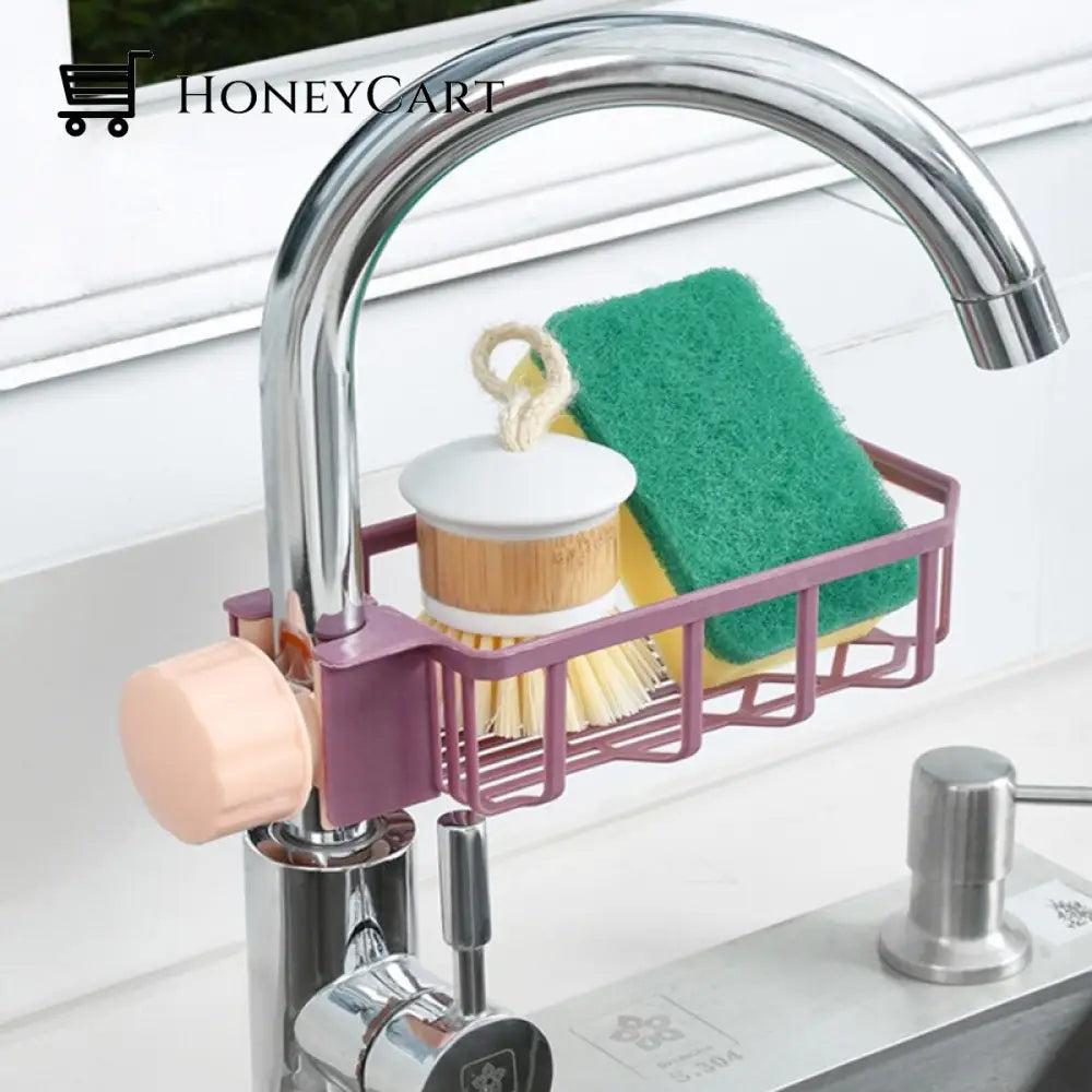 Kitchen Sink Drain Rack Sponge Storage Faucet Holder Soap Drainer Shelf Basket Dishwashing Artifact
