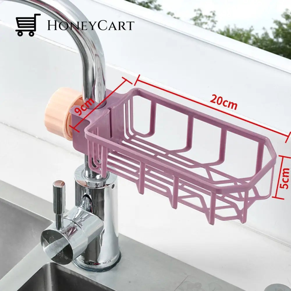 Kitchen Sink Drain Rack Sponge Storage Faucet Holder Soap Drainer Shelf Basket Dishwashing Artifact