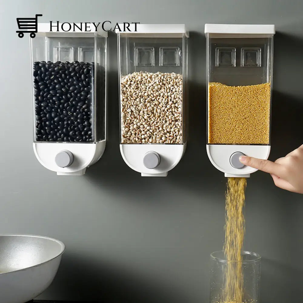 Kitchen Wall Dry Goods Dispenser | 50Oz Cereal Pasta Beans And More
