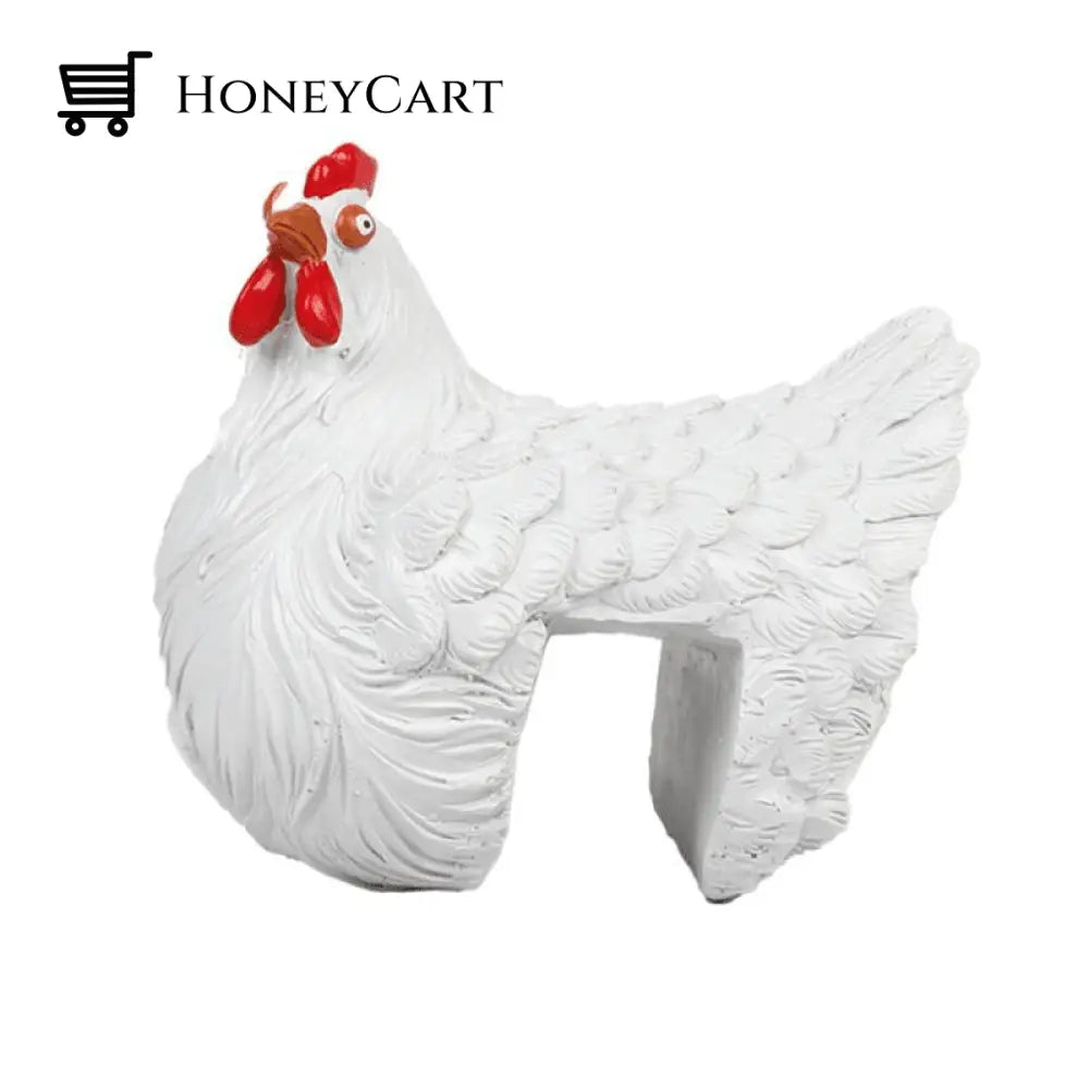 Ladder Hen Ornaments White