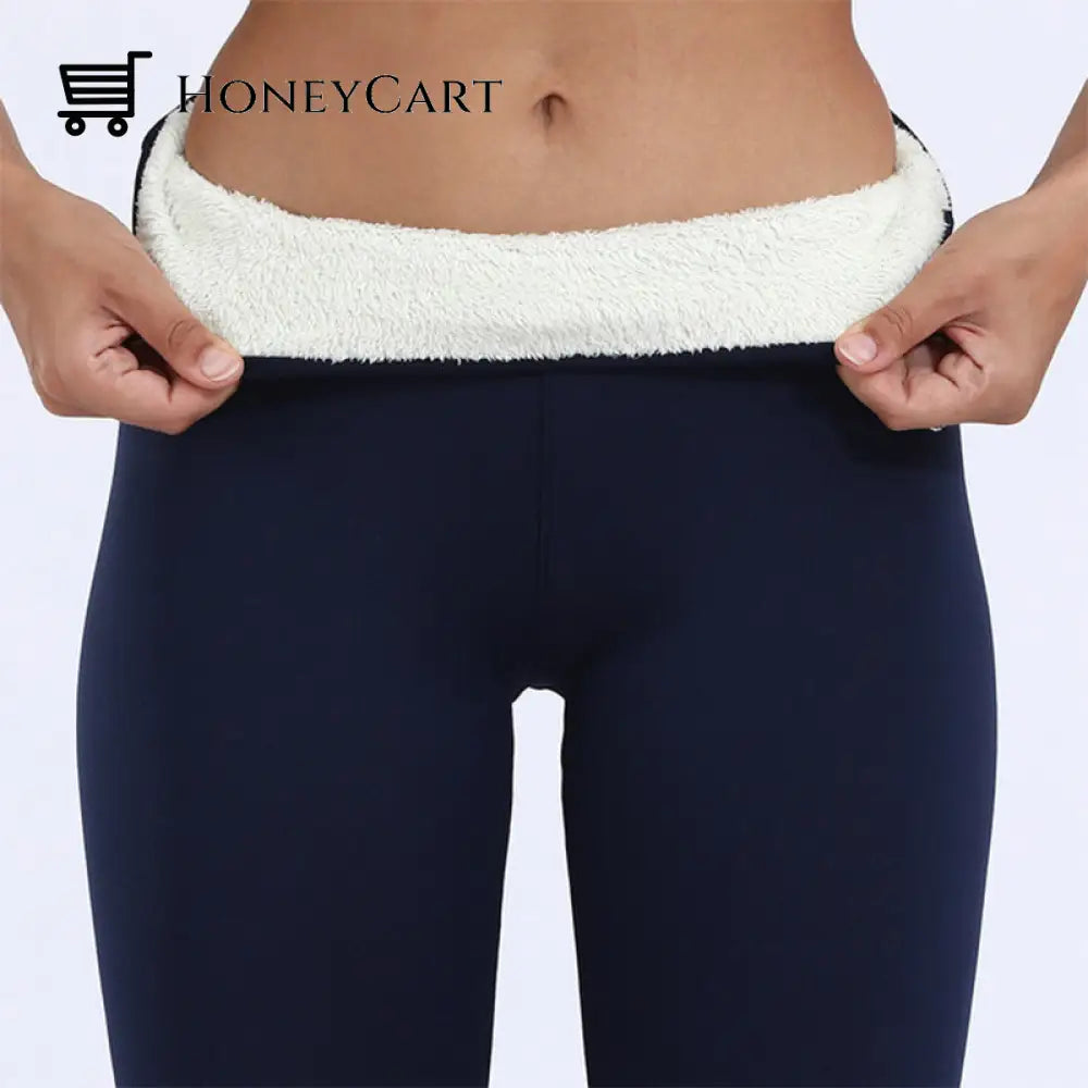 Lambskin Winter Leggings Navy Blue / S
