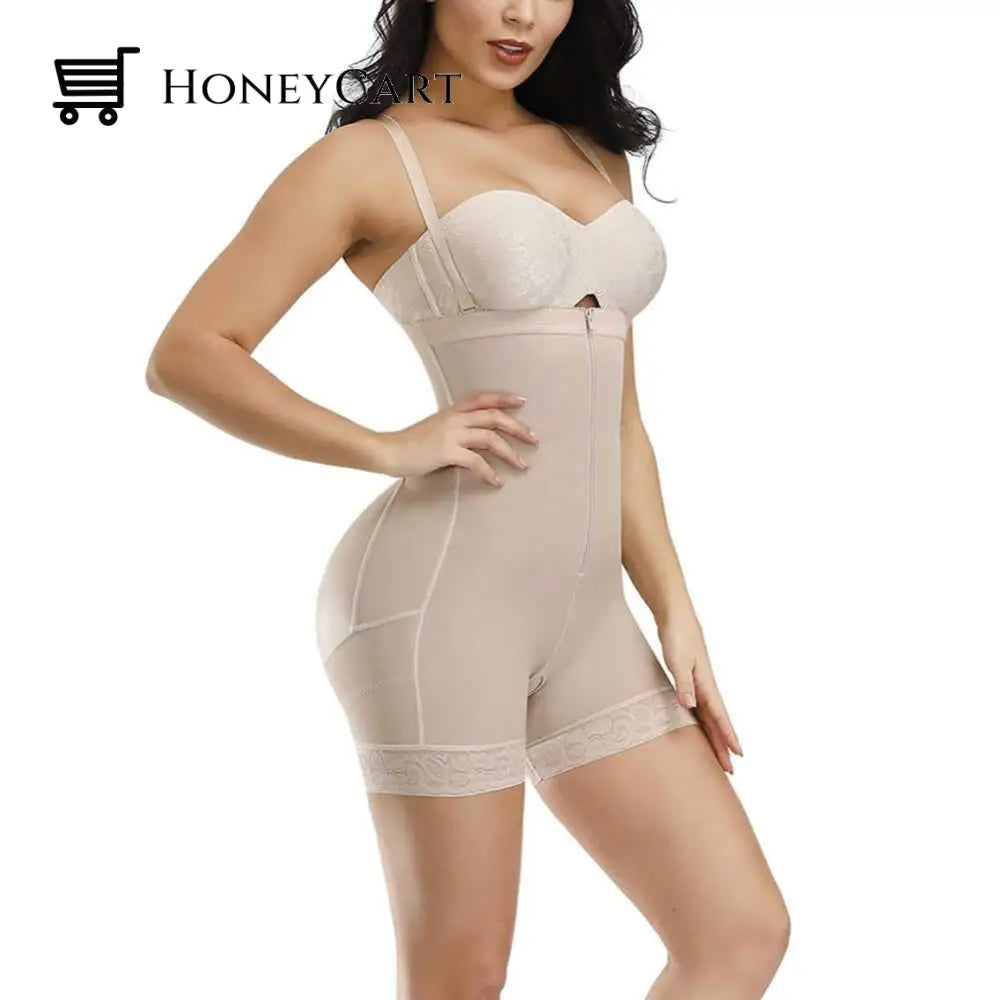 Lara Seamless Tummy Control Bodysuit Plus Size Beige / S