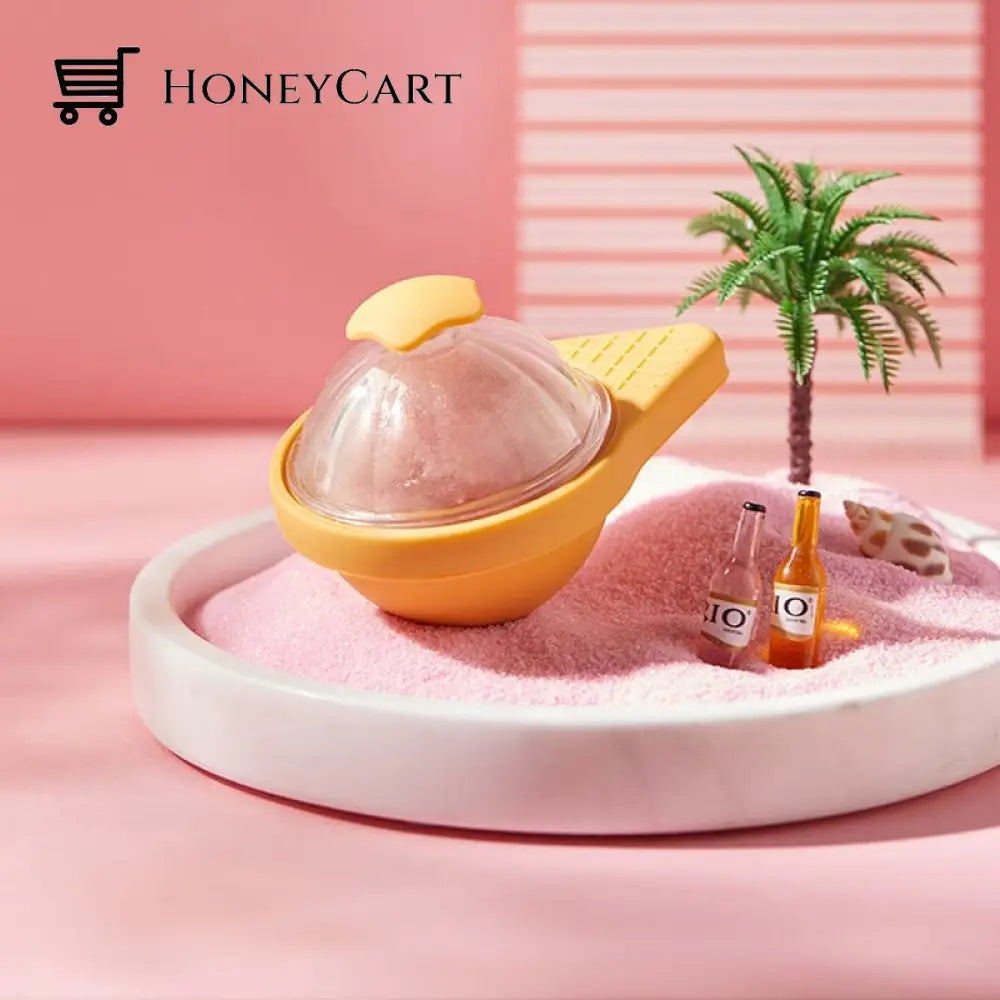 Large Ball Ice Tray Mold Single Ball-Ice Cream / Yellow