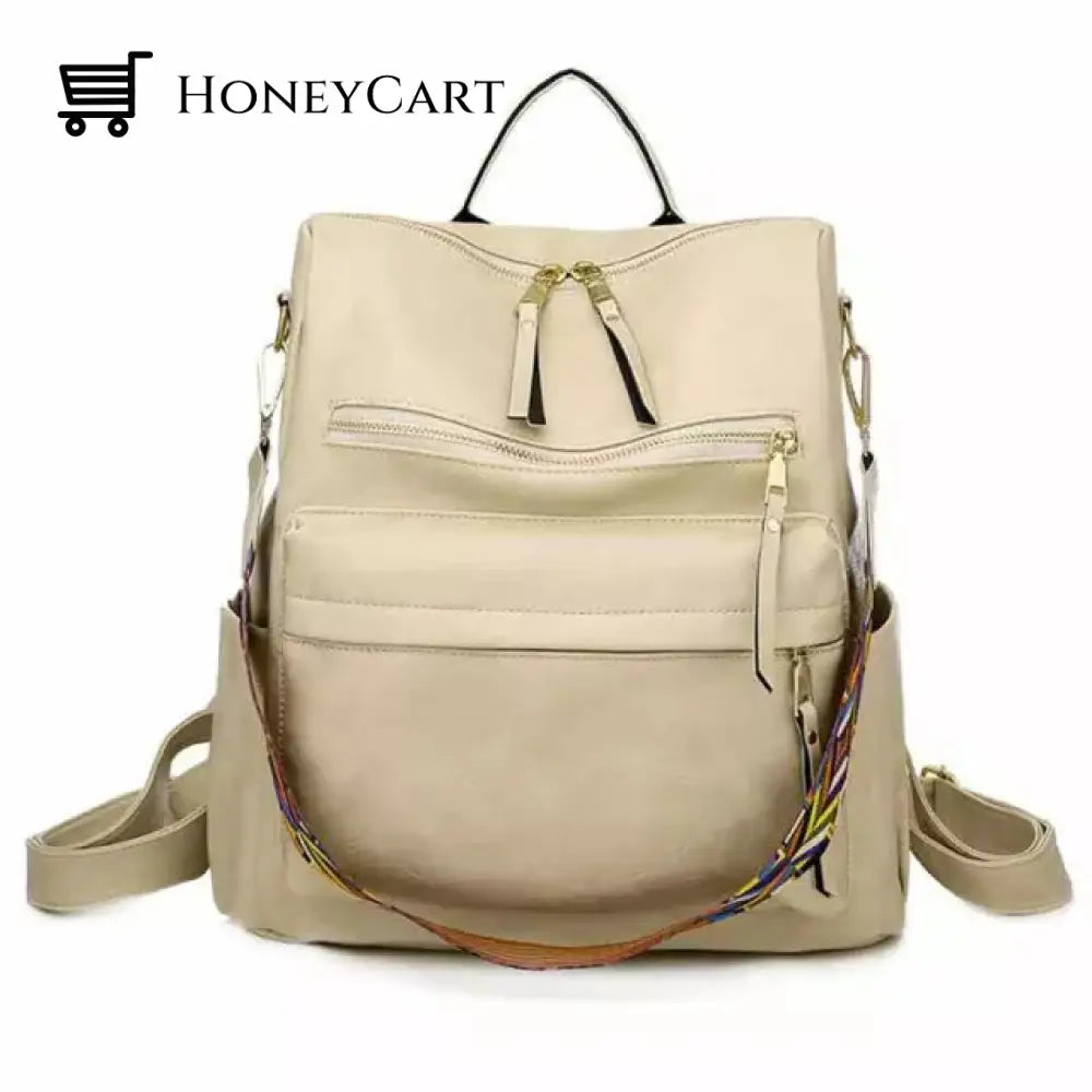 Large Capacity Backpack Beige