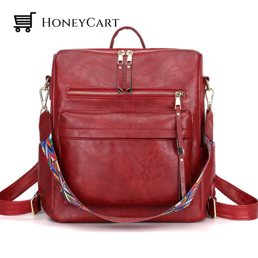 Large Capacity Backpack Red