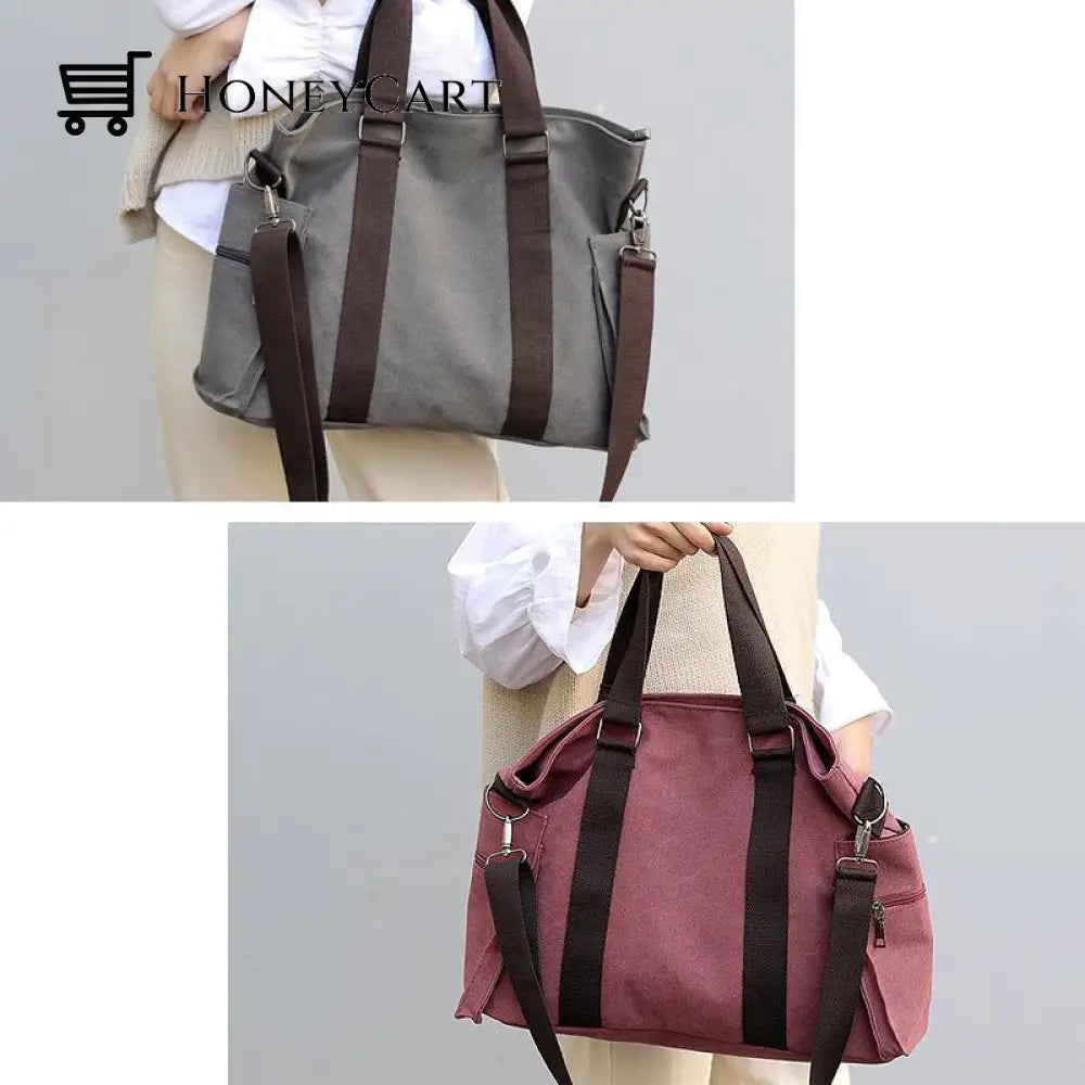Large Capacity Canvas Handbag Shoulder Bag