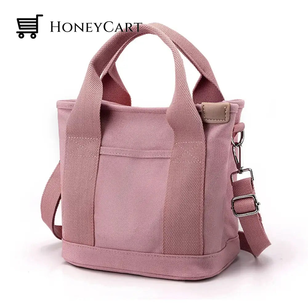 Large Capacity Multi Pocket Handbag Pink - Long Strap Tool