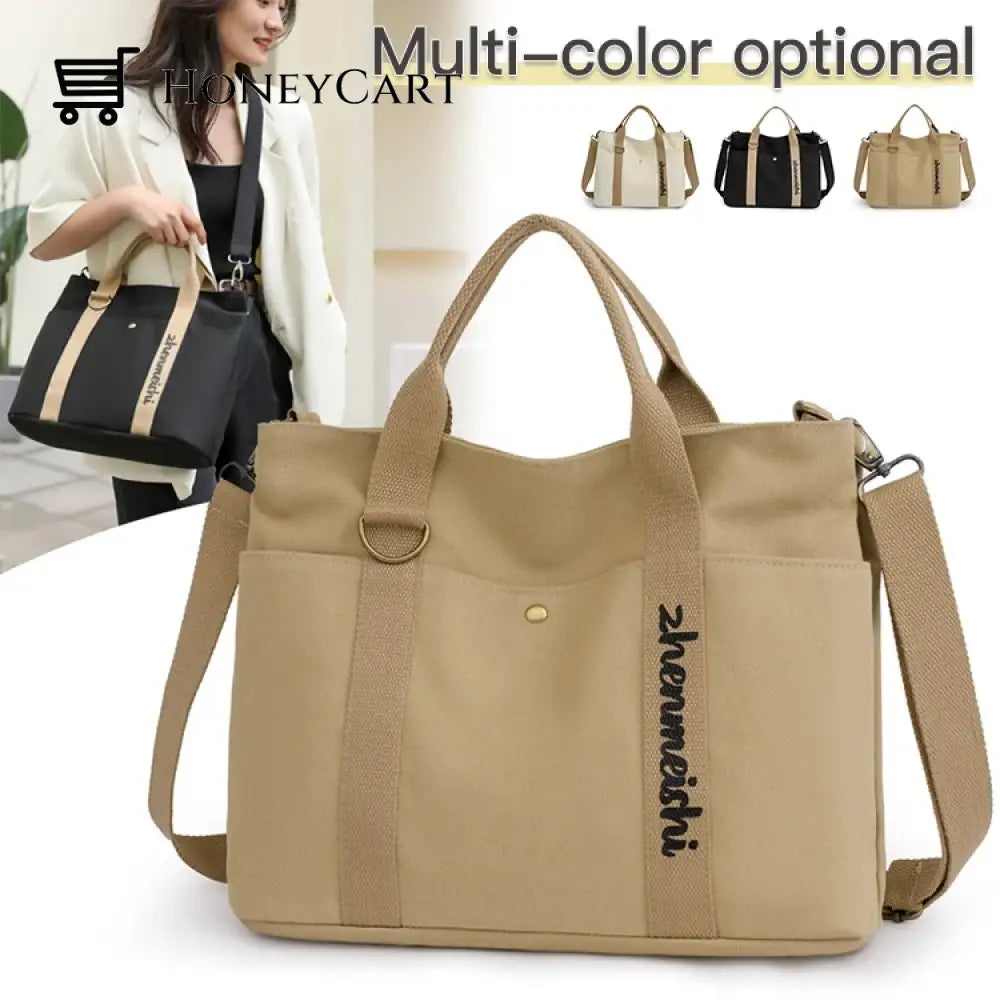 Large Capacity Stylish Canvas Bag Black Tool